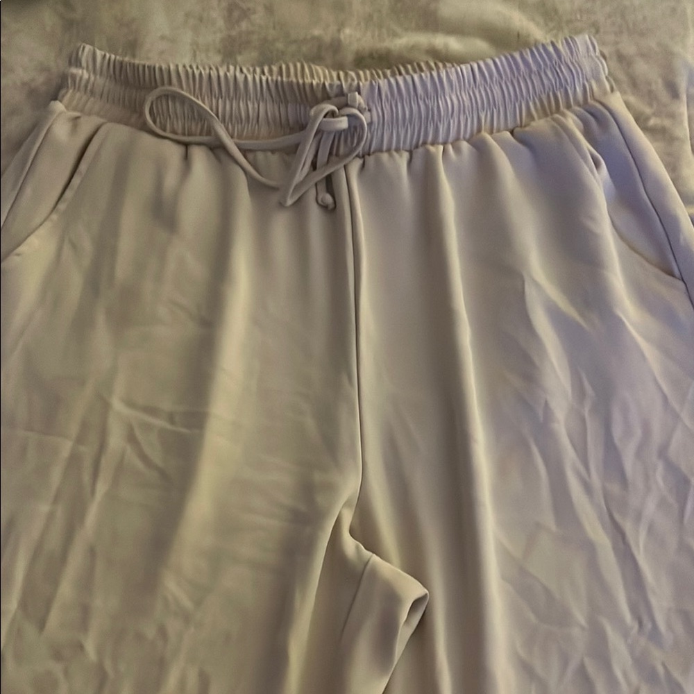 Cream Wide Leg Pants